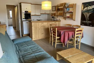 Image de Appartement cosy 6 pers, centre Alpe d'Huez, proche pistes/activités, balcon sud