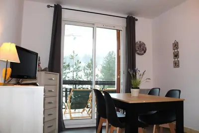 Image de 20m du centre station, 2ème étage, vue station, balcon, télévision, casier à ski, 28m², Superdévoluy