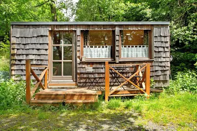 Image de Maison de vacances 'Tinyhaus 1' avec vue montagne et terrasse privée