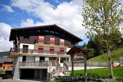 Image de À 300m des pistes de ski, terrasse, parking, télévision, casier à ski, 76m², Les Gets