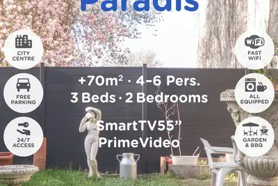 Image de Paradis - Cosy Comfy 3Beds 70m² Central FastWiFi SmartTV55\" PrimeVideo Bbq