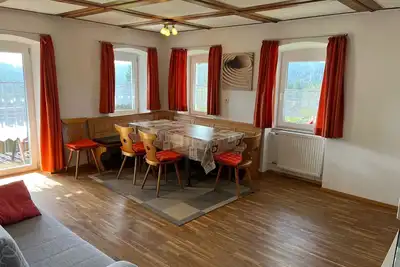 Image de Appartement 'Ferienwohnung Panoramablick' avec vue sur la montagne, terrasse partagée et Wi-Fi