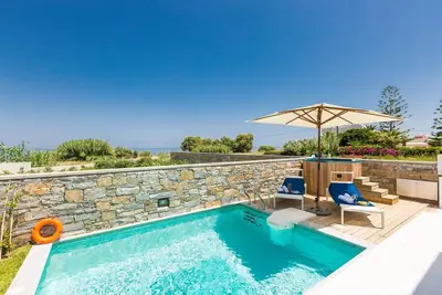 Image de Elegant Rethymno Villa | Villa Doma | 2 Bedrooms | Beach Front | Private Outdoor Swimming Pool and Hot Tub | Pigianos Kampos