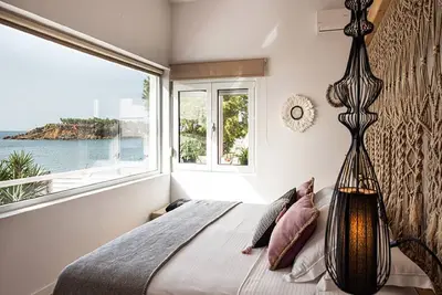 Image de Dazzling Crete Villa | 3 Bedrooms | Villa Saffron Sunset | Beachfront Villa with Jacuzzi & Brilliant Sea Views | Chania