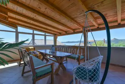 Image de Appartement d'une chambre avec la terrasse et la vue sur le mer Sveti Petar, Biograd (A-23091-a)
