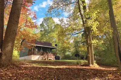 Image de Hidden Cabin with covered porch & fire pit! Minutes to Salt Fork.
