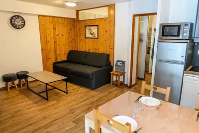 Image de Joli studio pour 5 personnes avec vue pistes