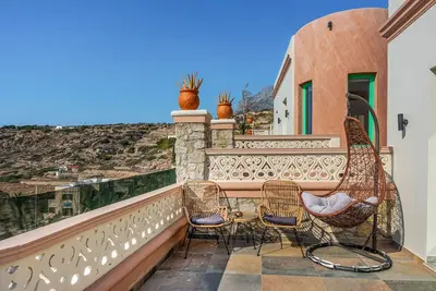 Image de Villa 'Mikis La Scala Luxury Villas' avec vue sur mer, Wi-Fi et climatisation