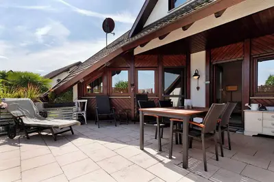 Image de Maison de vacances 'Ferienhaus Am Rhein' avec terrasse privée, balcon et Wi-Fi