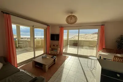 Image de T2 cabine avec terrasse et vue océan à Vieux-Boucau