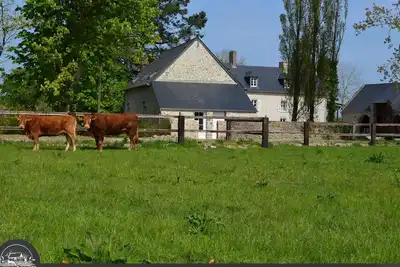 Maison mitoyenne avec jardin privé, près de Utah Beach, 1 chambre, animaux acceptés, équipements inclus.