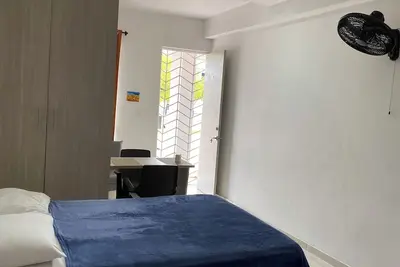 Image de 10 minutes walking to the beach! Couple sized apartment with a living room.