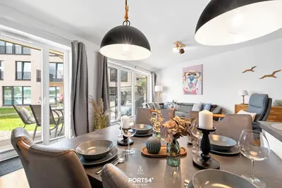 Image de Schleiquartier - Hafenblick, Terrasse, Strandkorb, Aufzug, Dusche, Tiefgarage