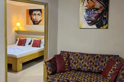 Appartement à Kribi, vue Mer, 2 Chambres, Wi-fi, Plage, Proche des Chutes Lobé