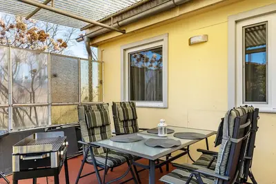 Image de Maison de vacances 'Ferienhaus Zauneidechse' avec terrasse privée, jardin privé et Wi-Fi