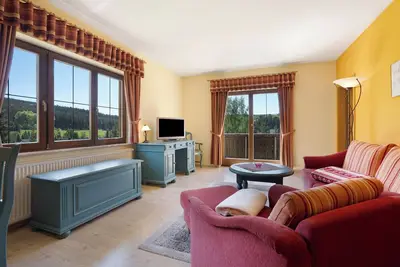 Image de Appartement 'Pension Bergblick - Molchner Stolln' avec vue sur les montagnes, balcon et Wi-Fi
