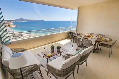 Image de Penthouse à 150 mt de la plage La Fossa avec vue sur la mer et piscine