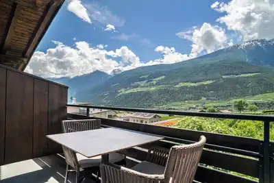 Image de Appartement 'Kortscherhof Apt Typ 6-4' avec vue sur les montagnes, jardin partagé et Wi-Fi