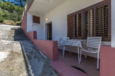Image de Appartement d'une chambre avec la terrasse et la vue sur le mer Brela, Makarska (A-22678-a)