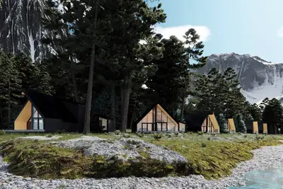 Image de On the River | Modern A-frame w\/ Private Sauna, Golden Bc (Cabn A)
