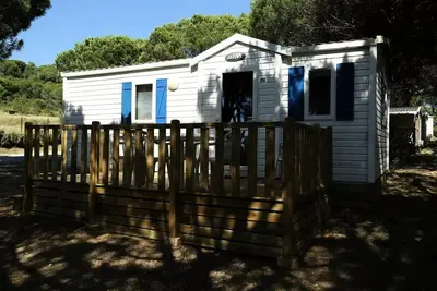 Image de Mobil Home Le Ciel 32m² - 2 chambres + climatisation + Tv + Terrasse  non couverte 6 personnes