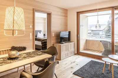 Image de Appartement design Au avec vue sur les montagnes, balcon et Wi-Fi