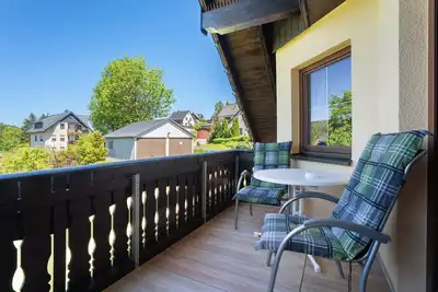 Image de Studio 'Pension Bergblick - Nonnefelsen' avec vue sur la montagne, balcon et Wi-Fi
