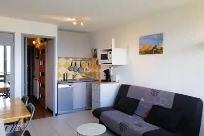 Image de Studio pour 4 près des pistes avec balcon et équipements complets