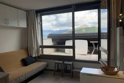 Image de Studio lumineux 4 pers avec terrasse et balcon à Pra-Loup, proche télécabine