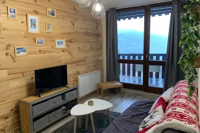 Image de Charmant studio rénové 4 pers, 26m², exposé Nord avec balcon - à 100m du télésiège, Praloup 1500