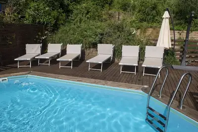 Image de Maison de vacances avec climatisation, piscine privée, Wifi, Tv, patio, vue panoramique, parking