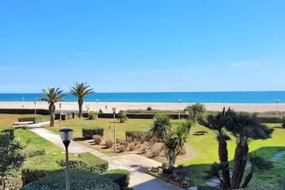 Image de Canet-en-Roussillon - T2 moderne 4 pers, accès direct plage, terrasse vue mer