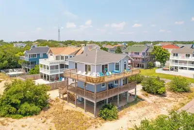 Spacious and comfortable oceanside Corolla home with wraparound decks!