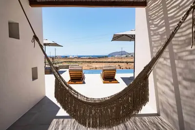 Boho Chic Villa with Private Pool, Sea Views, Close to Naoussa