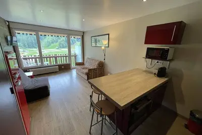 Image de Studio avec balcon, cuisine équipée et Wi-Fi au Lioran