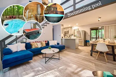 Image de 4bd Family Cottage in Pocono Forest W Private Pool & Hot-tub by RedAwning