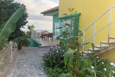 Image de maison, Cap vert ile Santo Antao, vue sur mer, village typique, chemins rando