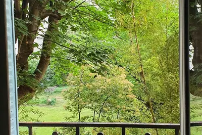 Image de Joli F2 de 52m2, chambre sur jardin arboré