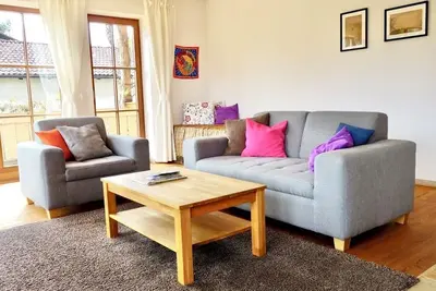 Image de Vacation apartment with separate bedroom, sofa bed in the living room, wood-burning stove
