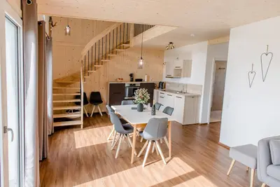 Image de Maison de vacances 'Ferienhaus Tannengrün' avec terrasse privée, Wi-Fi et climatisation
