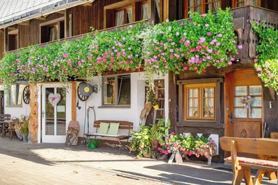 Image de Maison de vacances 'Krährbauernhof Mit Eventraum 3 Fewo' avec vue sur la montagne