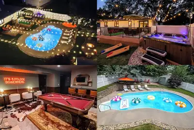 Omaha Oasis! Pool, Hot Tub, Mini Golf, Bar, Games