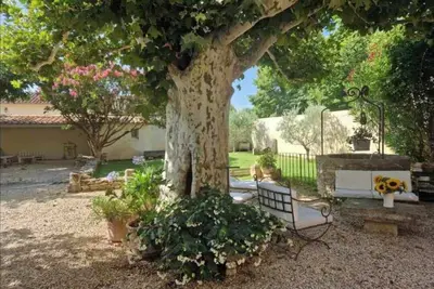 Image de Mas en Provence au calme proche centre de l'Isle sur la Sorgue–jardin-jacuzzi