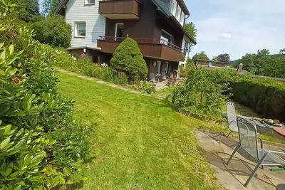 Image de Fewo \"walli\" im Wanderparadies Harz. 2sz, GroĂźes Wohnzimmer mit 65' Tv, Balkon