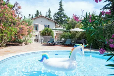 Image de Vila Nostra Familha. Maison en Ardèche, piscine et jardin clos. Idéal familles!