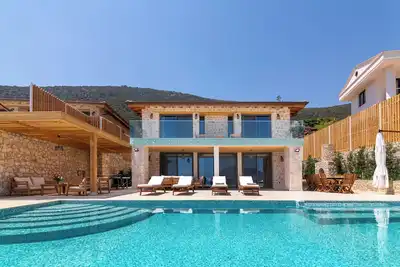seafront villa with private beach