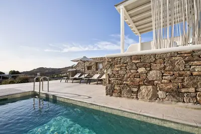 Image de Beautiful Mykonos Villa | Villa Ambrosia | 3 Bedrooms | Private Pool with View | Outdoor Furnished Terrace | Tourlos