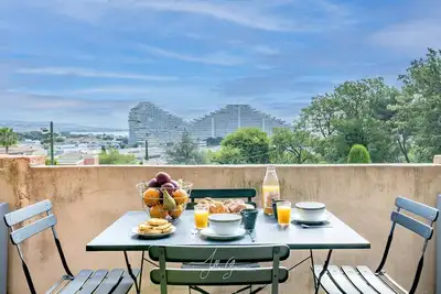 Image de Charmant duplex climatisé vue mer parking piscine wifi