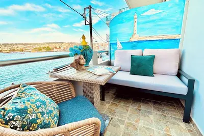 Image de Cozy 2-bedroom apartment in wonderful Chania with Ac, WiFi panoramic beach view