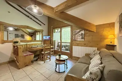 Image de Studio Cabine Mezzanine à Praz-Sur-Arly, proche pistes et lac, parking, balcon, 6 pers.